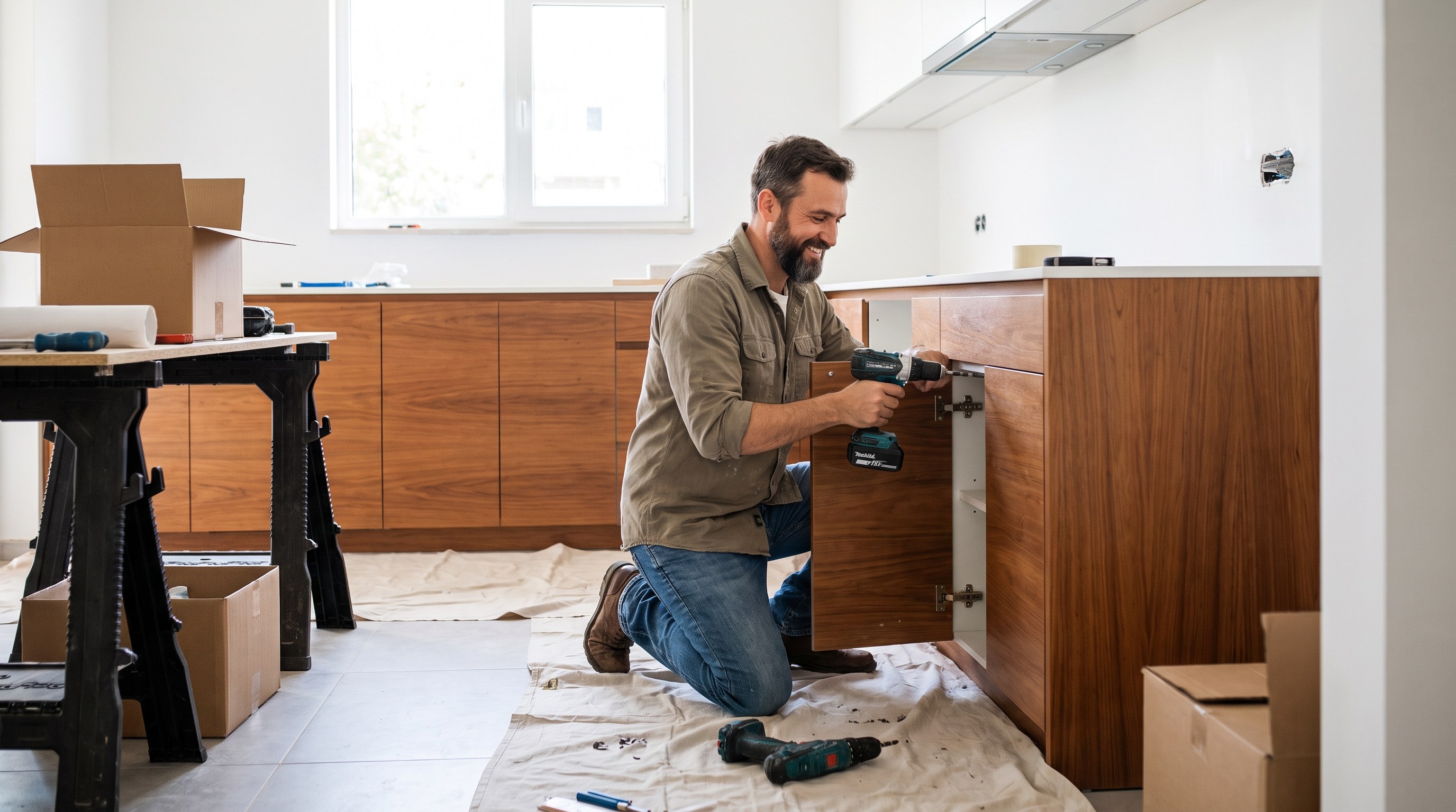 Tight mitres, level cabinets, and clean reveals on a Calgary finish-carpentry job